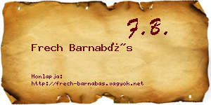 Frech Barnabás névjegykártya